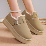 kamames Boots With Thick Soles Of Muffin 2024 New Winter Style Plush Shoes With Warm Woolen Cotton Shoes