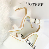 BIGTREE Shoes 2022 Women's Sandals Super High Heels Summer Women Shoes Fashion Metal Belt Buckle Heeled Sandals Sexy Party Shoes