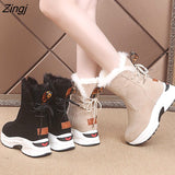 kamames Winter Shoes for Women 2023 Women's Boots Non-slip Waterproof Snow Boots Women Thick Plush Zipper Warm Women's Ankle Boots