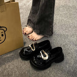 kamames Shoes Women's Shoes 2024 Spring New Style Thick Soles, Thick Heels, Black Shoes, Jk Mary Jane Shoes, Single Shoes, Small Leather Shoes
