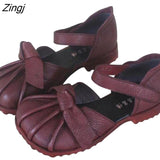 kamames Women's Shoes Summer New 2023 Popular Single Shoes Women's All-match Casual Bow Flat Belt Skirt Grandma Shoes