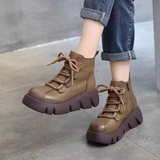 kamames Up Elegant Woman Boots Flat Heel Round Toe Shoes Winter Footwear Boots-Women Ankle Genuine 2022 High Heel Rock Ladies Autum