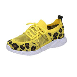 kamames Size Women's Leisure Sports Shoes 2023 New Leopard Print Round Head Ties With Flat Soles And Comfortable Mesh Surface Women's Shoes