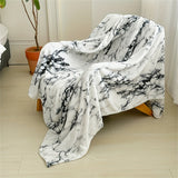 1pc Ultra-Soft Marble Print Flannel Blanket - Luxurious, Cozy, and Versatile for Travel, Sofa, Bed, and Office Use - Perfect Gift for Boys, Girls, and Adults of All Ages - Ideal for All Seasons and Occasions