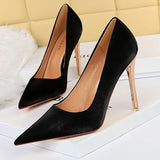 BIGTREE Shoes New Silk Women Pumps Stiletto Super High Heels 10.5 Cm Sexy Women Heels Plus Size Pumps Ladies Shoes Party Shoes