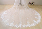 kamames White Ivory Wedding Accessories Lace Appliques Bridal Shoulder Veil Cathedral Tulle Long Cape Cloak Shawl WED Cape Veil