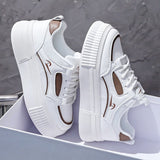 kamames kamames 2023 New Cake Skin Surface Thick Sole Mesh Breathable Color Small White Shoes Women's Casual Sports Student Shoes