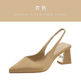 kamames kamames Show Thin Suede High Heel Single Shoes Female Temperament 2023 New Spring And Summer Thick Heel Simple After Empty Head Sandals