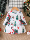 Popular Christmas Printed Cute Dress For Baby Girls In Europe And America