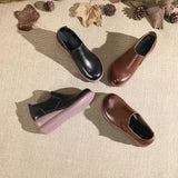 kamames 2023 First Layer Cowhide Platform Bottom Comfortable Women's Shoes Leisure Leather Comfortable Women's Single Shoes Middle-Aged And Elderly Mother Shoes