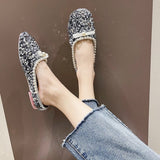kamames Pearl Slippers 2022 New Summer Women Soft Bottom Slippers Girls Bling Half Covered Slides Muller Shoes Flip-flops 35-40