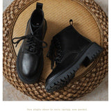 kamames Boots Women's Boots 2024 New Spring And Autumn Single Boots With Thick Soles Retro English Style Short Boots Fashion Shoes