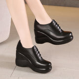 kamames New Mother Shoes And Women's Soft Soles Are Comfortable For Middle-Aged And Elderly People, Thick-Soled Muffin Shoes, Autumn And Winter Large Slope Heels
