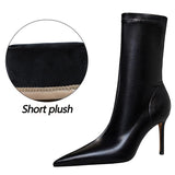 BIGTREE Shoes Pu Leather Boots Women Ankle Boots Sexy High-heel Boots Autumn Winter Shoes Short Boots Plus Size 43 Women Heels