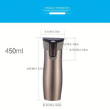 1pc, Premium Insulated Travel Mug - 450ml/15.2oz, 304 Stainless Steel, Thermal Water Cup with Heat Insulation, Spill-Proof, Leak-Resistant, Durable, and Easy-to-Clean Design - Perfect for Home, Office, or Outdoor Adventures, Ideal Birthday Gift