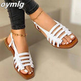 kamames Women Sandals Woman Gladiator Open Toe Casual Beach Shoes Female Hollow Out Flats Women's Outdoor Summer Footwear Plus Size
