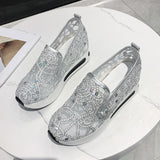 kamames And Autumn Pro-Style Summer Net Sheet Shoes With Thick Heels, Set Feet And Low Upper Casual Shoes Are Fashionable To Wear Overfoot Casual Shoes
