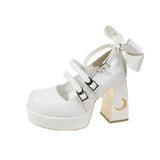 kamames High Heels Women's Thick Heels Shoes 2024 Spring New Bridesmaid Shoes Square Head Waterproof Table Thick Soles Mary Jane Shoes
