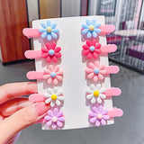 10PCS/Set New Girls Cute Cartoon Ice Cream Unicorn Hair Clips Kids Lovely Hairpins Headband Barrettes Fashion Hair Accessories