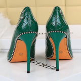 BIGTREE Shoes Quality High Heels Women Pumps Rivet Metal Chain Women Heels Stiletto 2022 Luxury Banquet Shoes Pumps Female Shoes