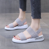 kamames Women Shoes 2022 Summer Platform Elastic Band Casual Sandals Woman Open Toe Beach Sandals Socofy Sports Sandals Sandalias Mujer