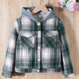 Classic Plaid Fleece Hooded Jacket Coat for Boys and Girls - Soft, Warm, and Water-Resistant with Button Down Closure, Adjustable Hood, and Multiple Pockets - Perfect for Outdoor Activities and Casual Wear