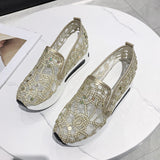 kamames And Autumn Pro-Style Summer Net Sheet Shoes With Thick Heels, Set Feet And Low Upper Casual Shoes Are Fashionable To Wear Overfoot Casual Shoes