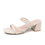 kamames Strap Sandals Women 2022 Summer New Thick Heel Sandals Mid-heel Sandals Women's Shoes Sandalias De Mujer