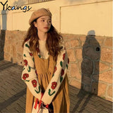 kamames Vintage Sweet Women 2pcs Set Flower Jacquard Knitted Pullover Sweater +Corduroy Suspender Dresses Kawaii Suit Japanese