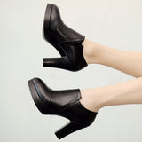 kamames Mouth Single Shoes 2023 Autumn Korean Version Pointed Thick Heels For Ladies Waterproof Platform Size 40-43 Women's Shoes