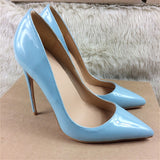 kamames blue brand fashion pointed toe 12cm high heel women shoes ladies party wedding club shoes spring plus size QP009 ROVICIYA