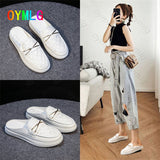 kamames slippers women wear 2021 new Baotou small white lazy shoes summer sandals out net red flat shoes fashion shoes slippers
