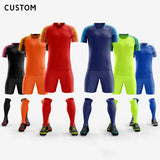 Black Kids Soccer Jerseys Adult Maillot de football Men Blank Custom Sport Suits Team Training Uniform Sets Kits New Blue