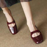 kamames kamames Retro Low Heel Thick Heel Bow Mary Jane Shoes Female Autumn 2024 New Patent Leather Shallow Mouth College Wind Single Shoes