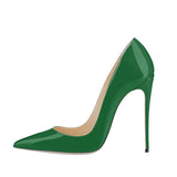 kamames Shoe Heel Sexy Woman High Heel 12 cm Stilettos Women Party Brand Designer Shoes Patent leather Pointed Toe QP055 ROVICIYA