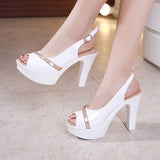 kamames High-Heeled Sandals Summer 2023 Thick Heels Hollowed-Out Korean Version Muffin Waterproof Table Thick-Soled Fish Mouth Shoes Large Size Women's Shoes