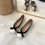 kamames And Luxurious French Women's Shoes Flat-Soled Fairy Design Single Shoes Female Minority Square Head Retro Soft Leather With A Foot On Grandma's Shoes