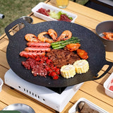 Premium Korean BBQ Grill - Nonstick Cast Iron Skillet for Home & Outdoor Cooking, Essential Kitchen Gadget, 1.5mm Thick, Easy to Carry