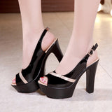 kamames High-Heeled Sandals Summer 2023 Thick Heels Hollowed-Out Korean Version Muffin Waterproof Table Thick-Soled Fish Mouth Shoes Large Size Women's Shoes