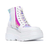 kamames Winter New High Heels Female Dazzling Slope Heel Side Zipper Boots Children's Large Size Women's Shoes
