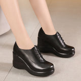 kamames New Mother Shoes And Women's Soft Soles Are Comfortable For Middle-Aged And Elderly People, Thick-Soled Muffin Shoes, Autumn And Winter Large Slope Heels