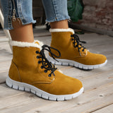 kamames And Winter 2023 New Women's Shoes High-Top Leisure Thick-Soled Velvet Warm Snow Boots Flat-Soled Short Boots