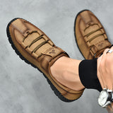 kamames kamames Handmade Shoes For Men's Outdoor Casual Shoes British Breathable Daddy Leather Shoes Big-Size Men's Shoes