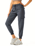 Ultra-Comfortable Women's Cargo Hiking Pants - Quick-Drying, Water-Resistant, Breathable, and Stretchy - Ideal for Outdoor Adventures, Travel, and Casual Wear with Elastic Waist, Button Pockets, and Relaxed Fit