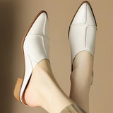 kamames kamames Half Slippers Female Autumn Summer 2024 New Korean Version Wearing Thick Heel Sandals Pointed Lazy Middle Heel Muller Shoes