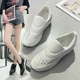 kamames New Large Size Women's Shoes With Thick Glitter, Solid Color Cover, Breathable Feet, Light And High Inside.