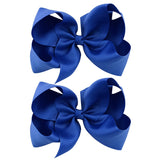 2Pcs/lot 6'' Solid Color Grosgrain Ribbon Bows Hair Clips For Cute Girls Large Handmade Hairpins Barrettes Kids Hair Accessories