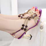 kamames New Diamond Sandals Women Wear Comfortable Korean Crystal High-Heeled Shoes With Diamond Heels In Summer