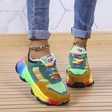 kamames And Autumn 2024 New Large-Size Thick-Soled Daddy Shoes Leisure Color Soles Muffin Women's Shoes Large-Size Spot