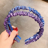 2021 New Women Girls Sweet Colorful Folds Bubble Simple Hairbands Sweet Headband Hair Hoops Hair Band Fashion Hair Accessories